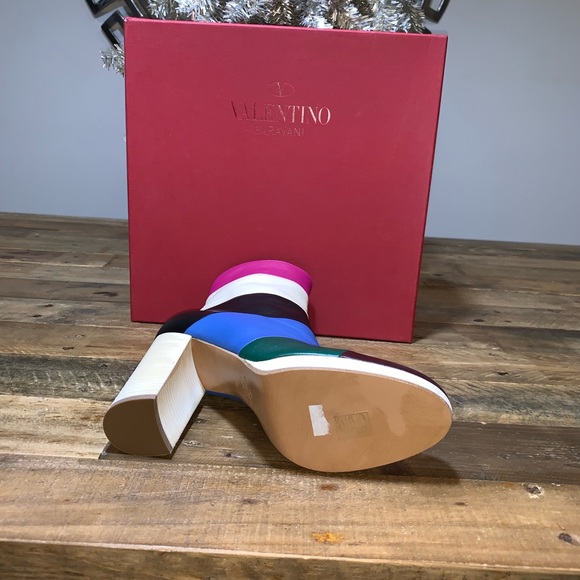 New Valentino Garavani Colorblock Ankle Boots - Picture 7 of 8
